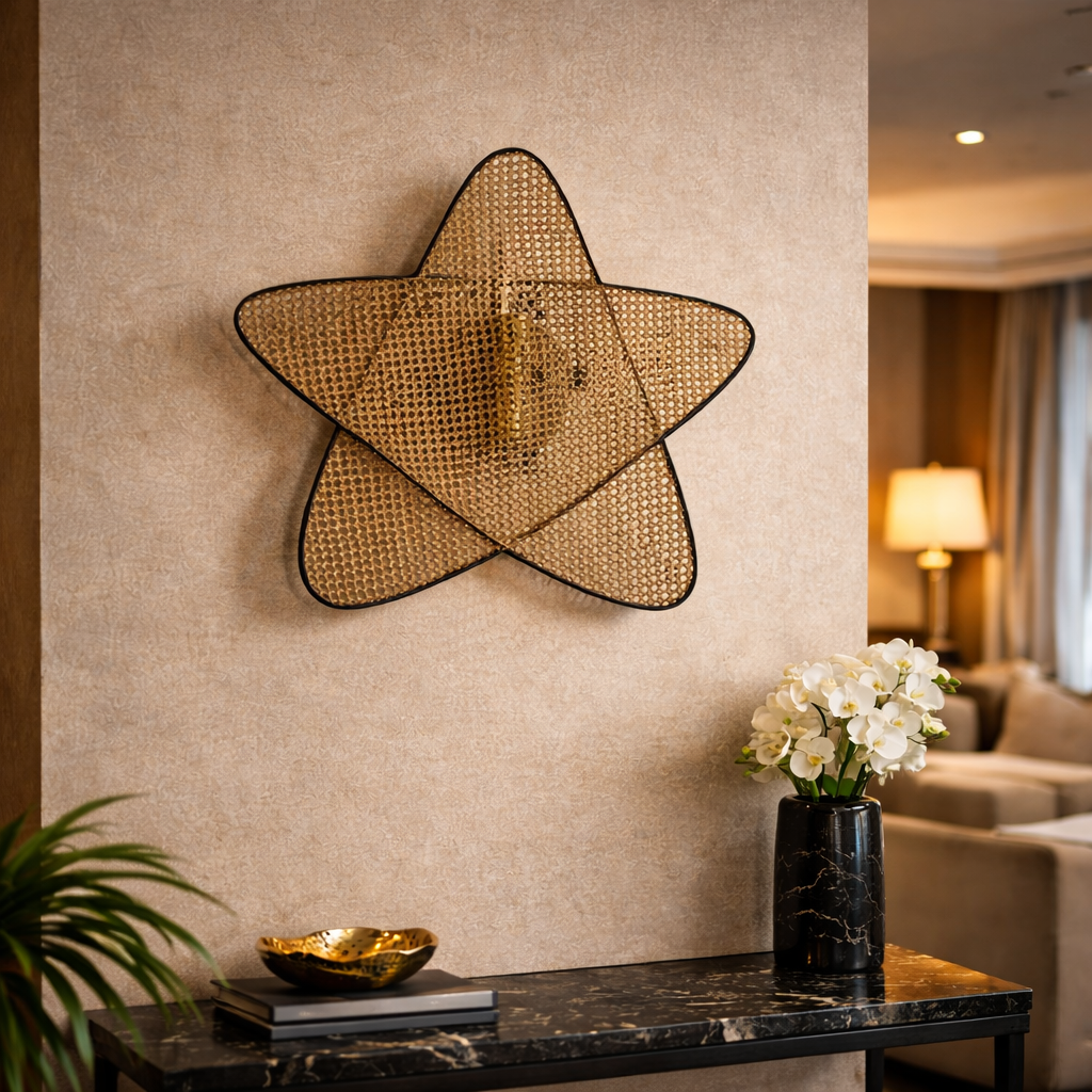 Cane Wall Lamp | Rattan Wall lamp for bedrooms