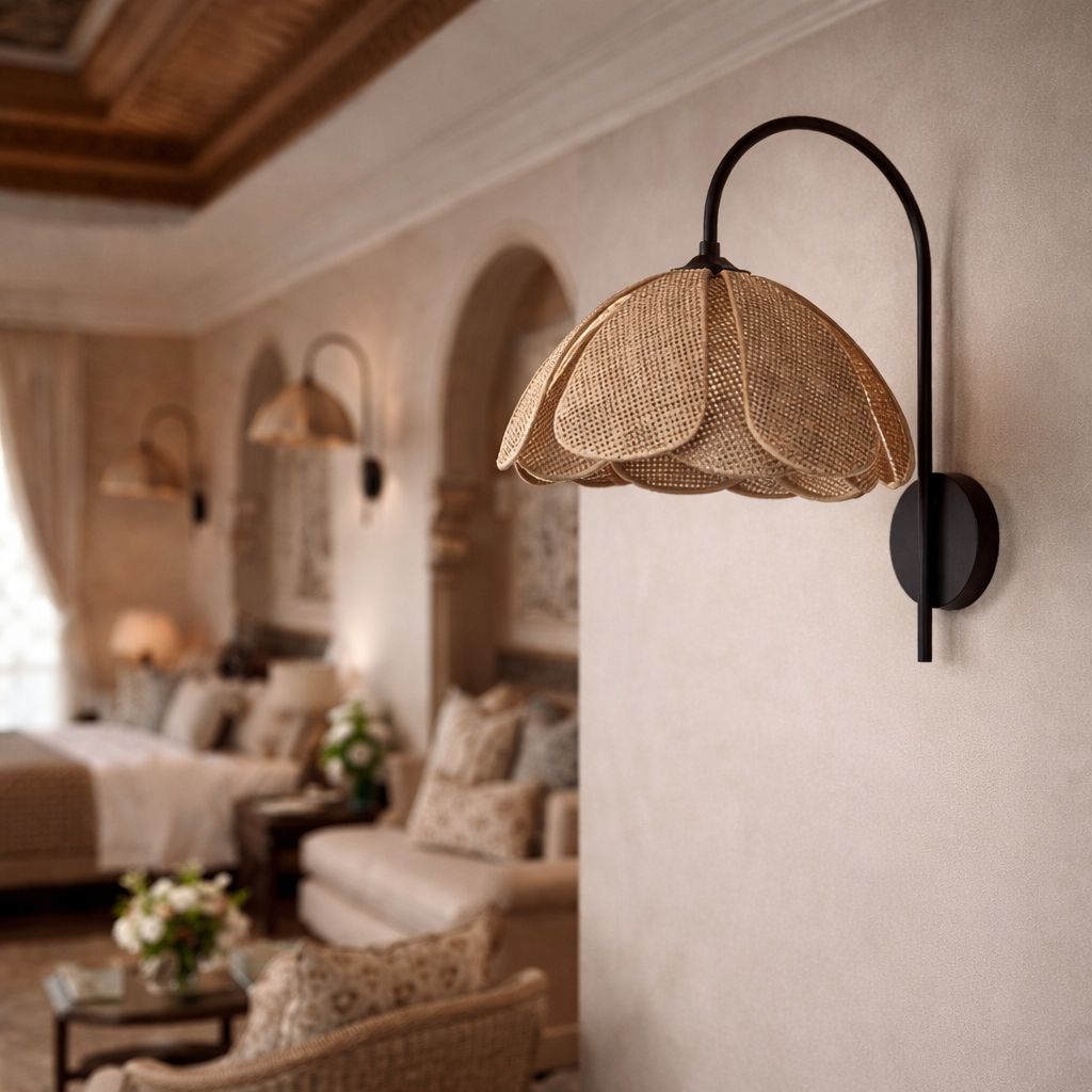 Handmade Cane Wall Lamp | Rattan Wall Lamp for your home and hotel