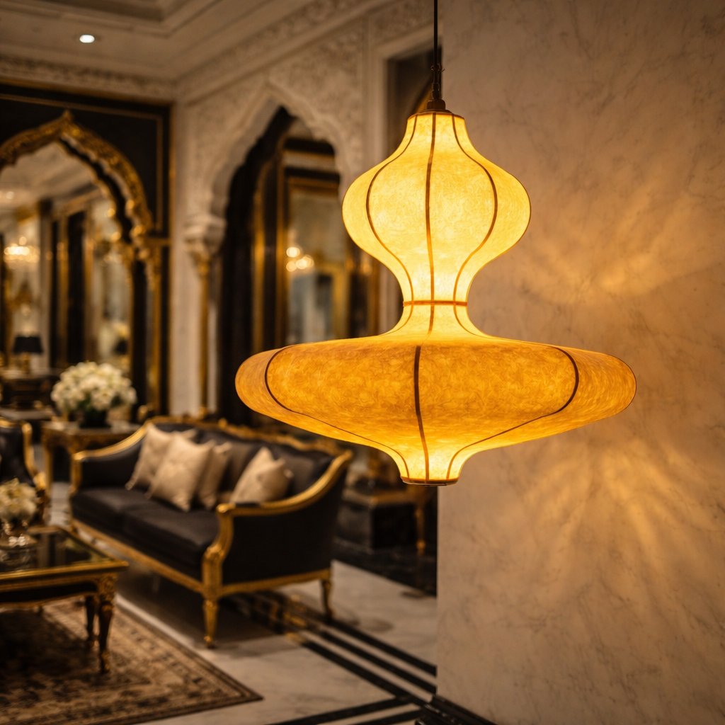 Handcrafted fabric LED Pendant Lamp for hotel and home
