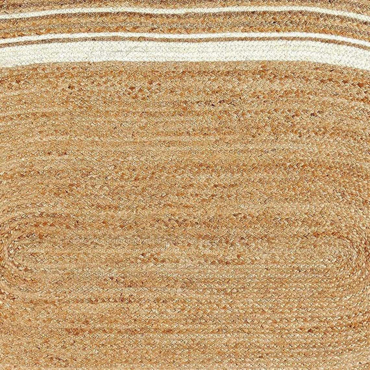 Jute Oval Rug Woven Round Pattern