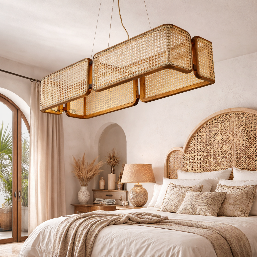 Rattan Hanging lamp for Living Room | Cane Pendant light | WL-1a