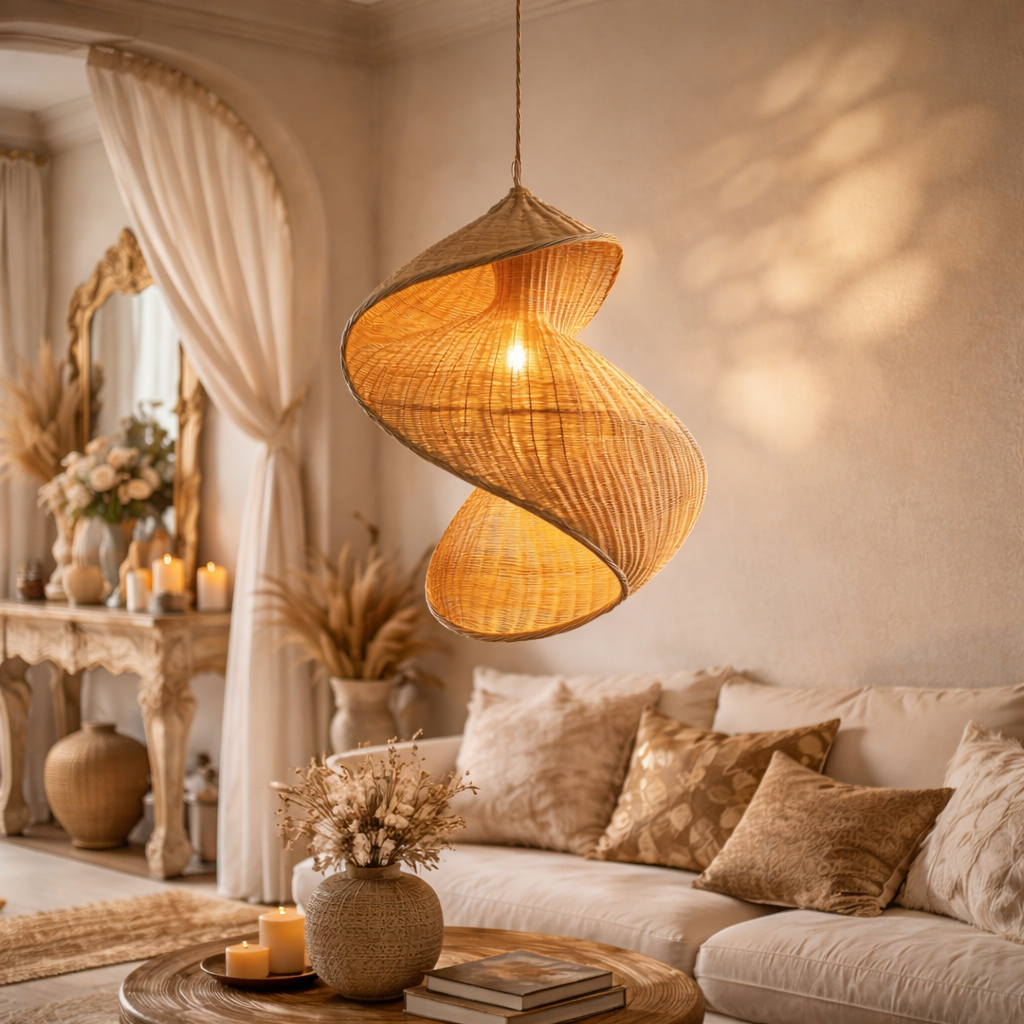 Cane handmade hanging light | WL-1o