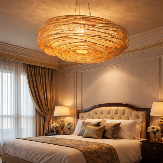 Cane Large Ceiling Lamp | Rattan Pendant Lamp | WL-1v