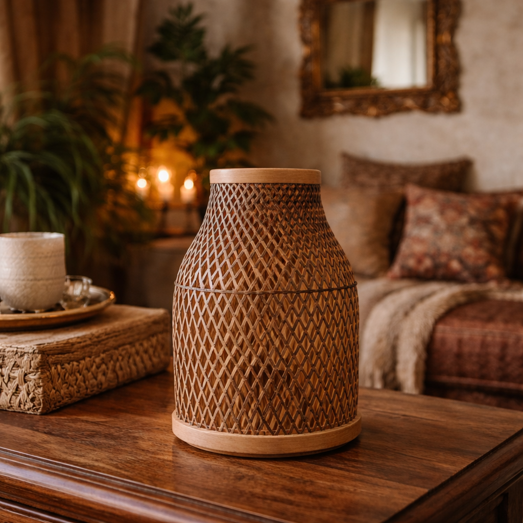 Rattan Table Lamps Desk Lamp Fittings Japanese Style for Office Bedroom Home | WL-2f