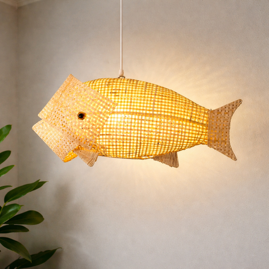 Handcrafted Fish Shape Pendant Light Shade | Modern Ceiling Lamp for Living Room