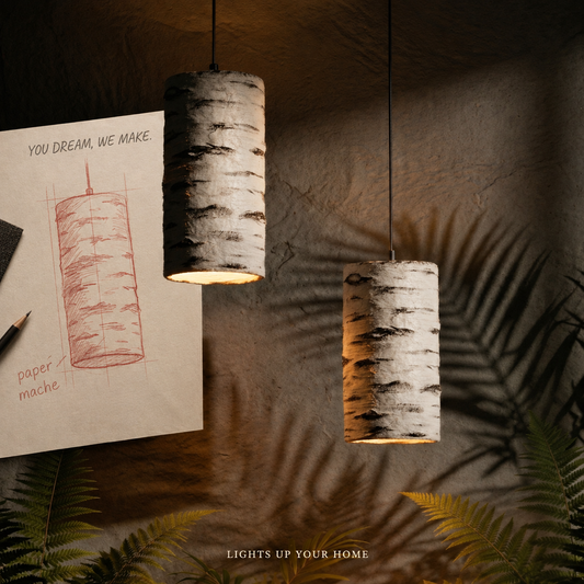 Paper Mache Sculptural Pendant Lamp for Home, Restaurants and Offices Cluster