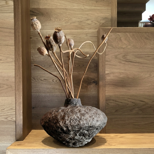 Handcrafted Wabi-Sabi Papier-Mâché Sculptural Vase | Eco-Friendly, Shatterproof Accent Decor