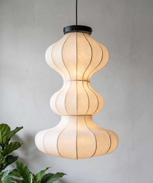 Handmade Fabric Hanging Pendant Light for Living Room, Dining & Luxury Decor