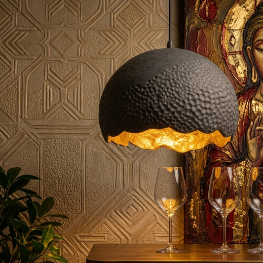 Artisanal Dome Pendant Lamp for Living Room & Dining Ceiling