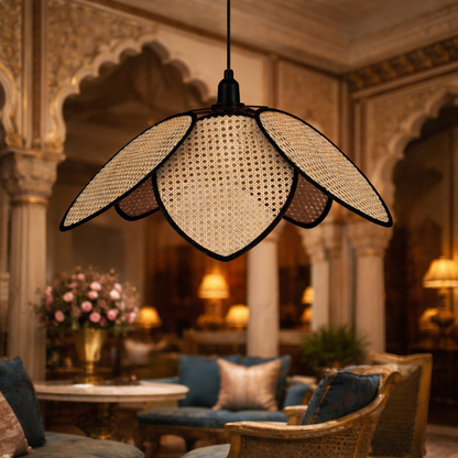 Handcrafted Natural Cane Woven Pendant Light | Decorative Hanging Ceiling Lamp for Home WL-3c & Commercial Spaces