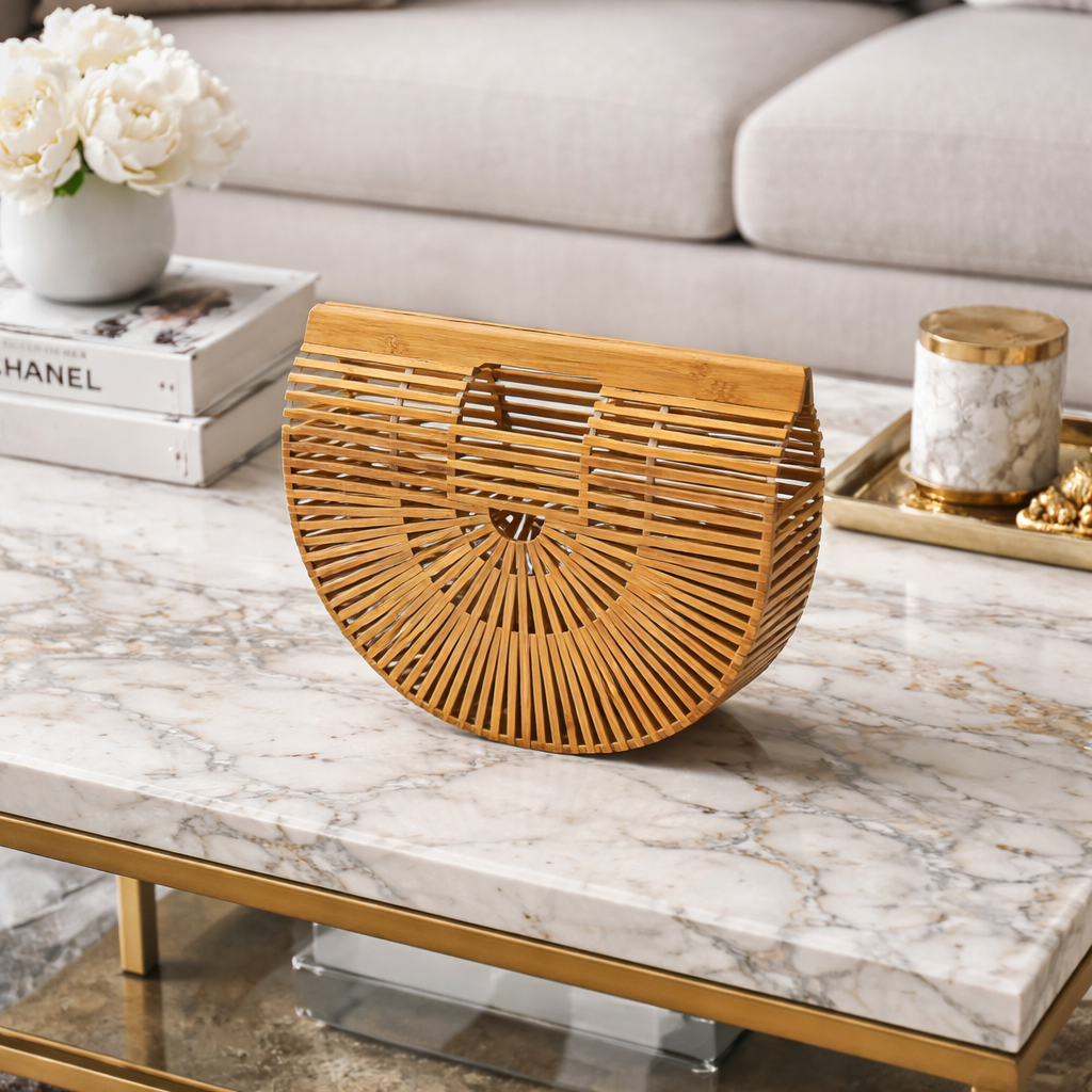 Handmade Bohemian style beach bamboo bag