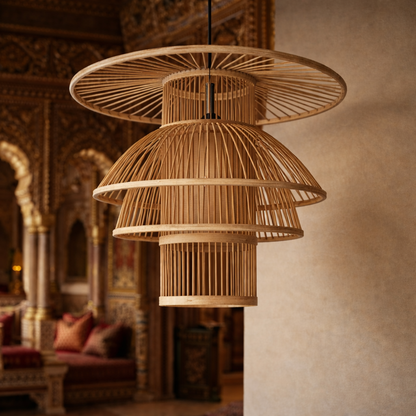Handmade creative weaving Pastoral Retro bamboo Lamp
