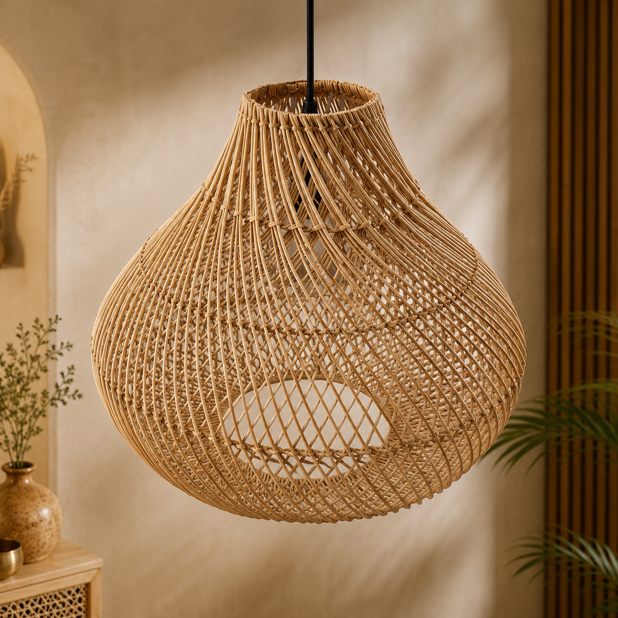 Handmade cane Pendant Lamp
