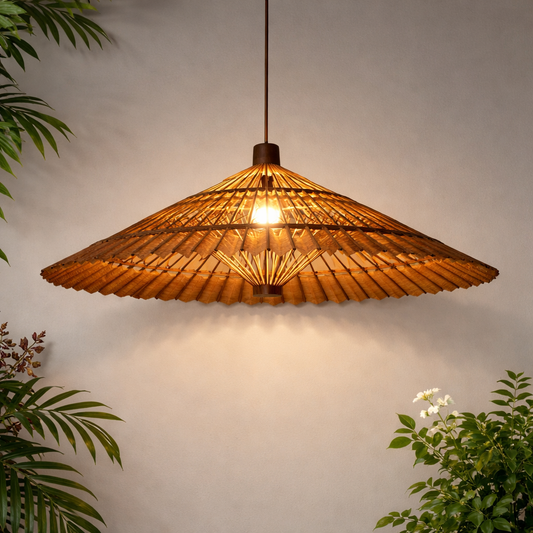 Bamboo Pendant Light – Handmade Hanging Ceiling Lamp for Modern Interior Lighting