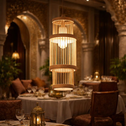 Eco friendly handmade Chinese Bamboo Woven Pendant Lamp