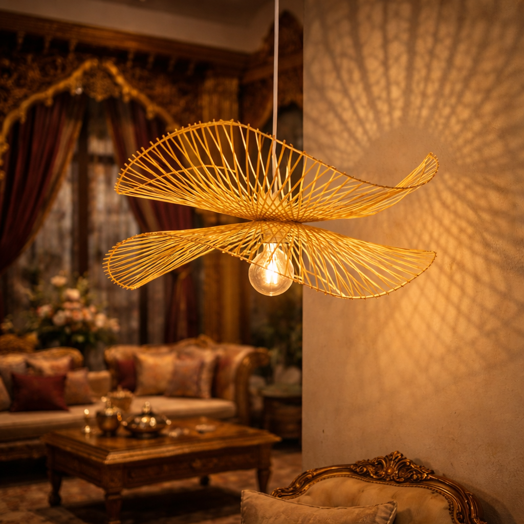 Handmade Bamboo Chandelier Lamp for Pendant Lights
