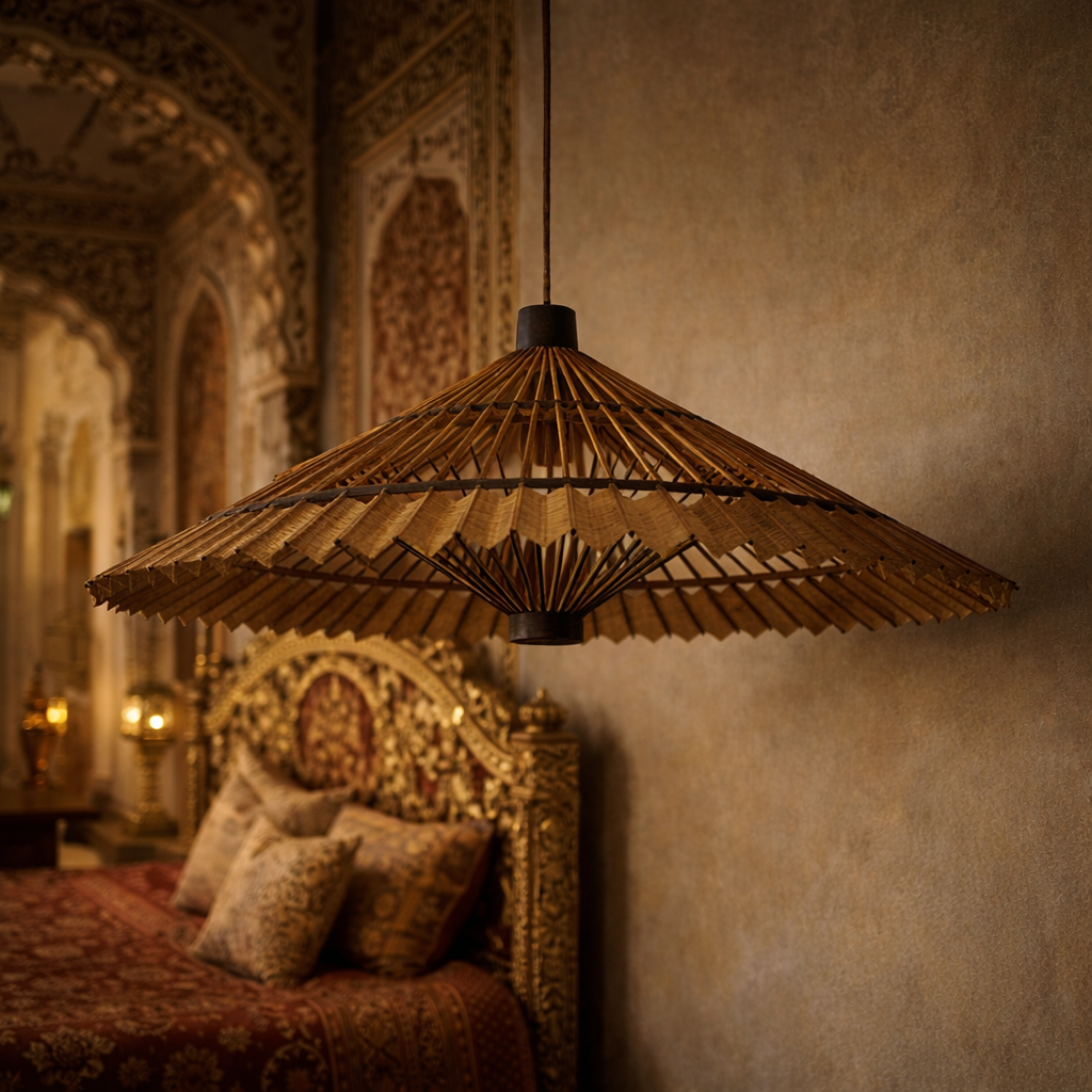 Bamboo Pendant Light – Handmade Hanging Ceiling Lamp for Modern Interior Lighting