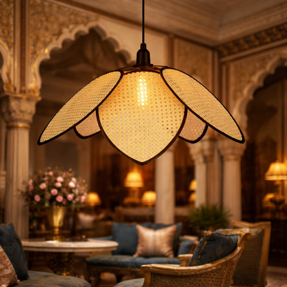 Handcrafted Natural Cane Woven Pendant Light | Decorative Hanging Ceiling Lamp for Home WL-3c & Commercial Spaces