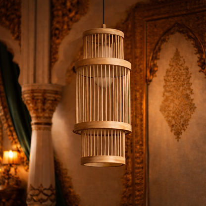 Eco friendly handmade Chinese Bamboo Woven Pendant Lamp