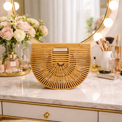 Handmade Bohemian style beach bamboo bag