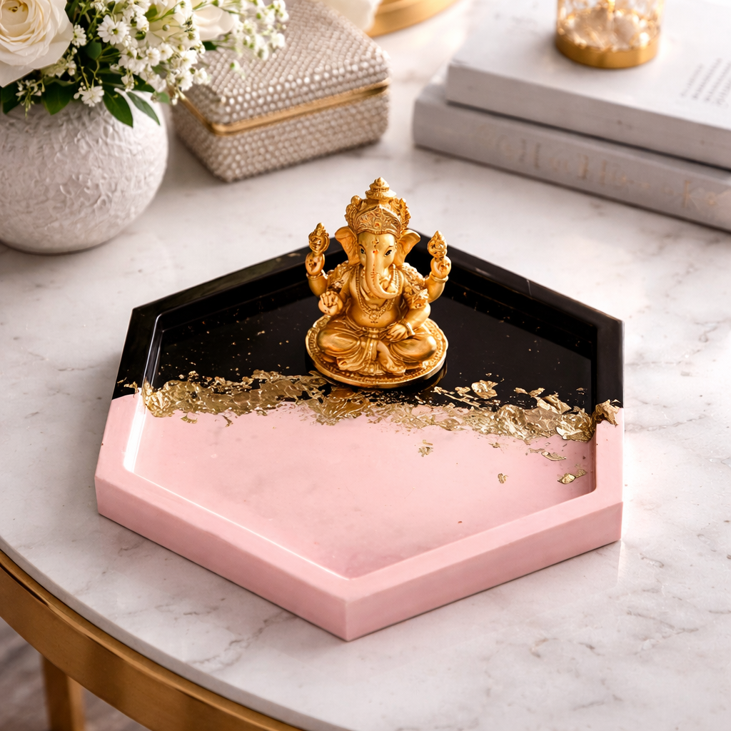 3-pack Luxe Trinket Tray Set| handcrafted costars and tray