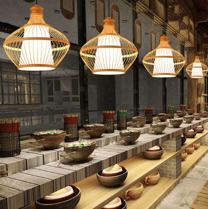 Bamboo Woven Chandelier