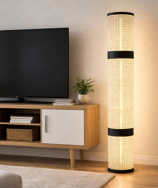 Cane floor lamp creative design