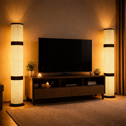 Cane floor lamp creative design