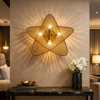 Cane Wall Lamp | Rattan Wall lamp for bedrooms