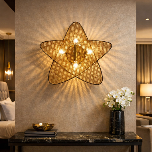 Cane Wall Lamp | Rattan Wall lamp for bedrooms