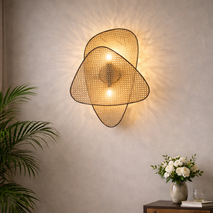 Handmade Cane Wall Lamp | Rattan Wall Lamp for house and hotel