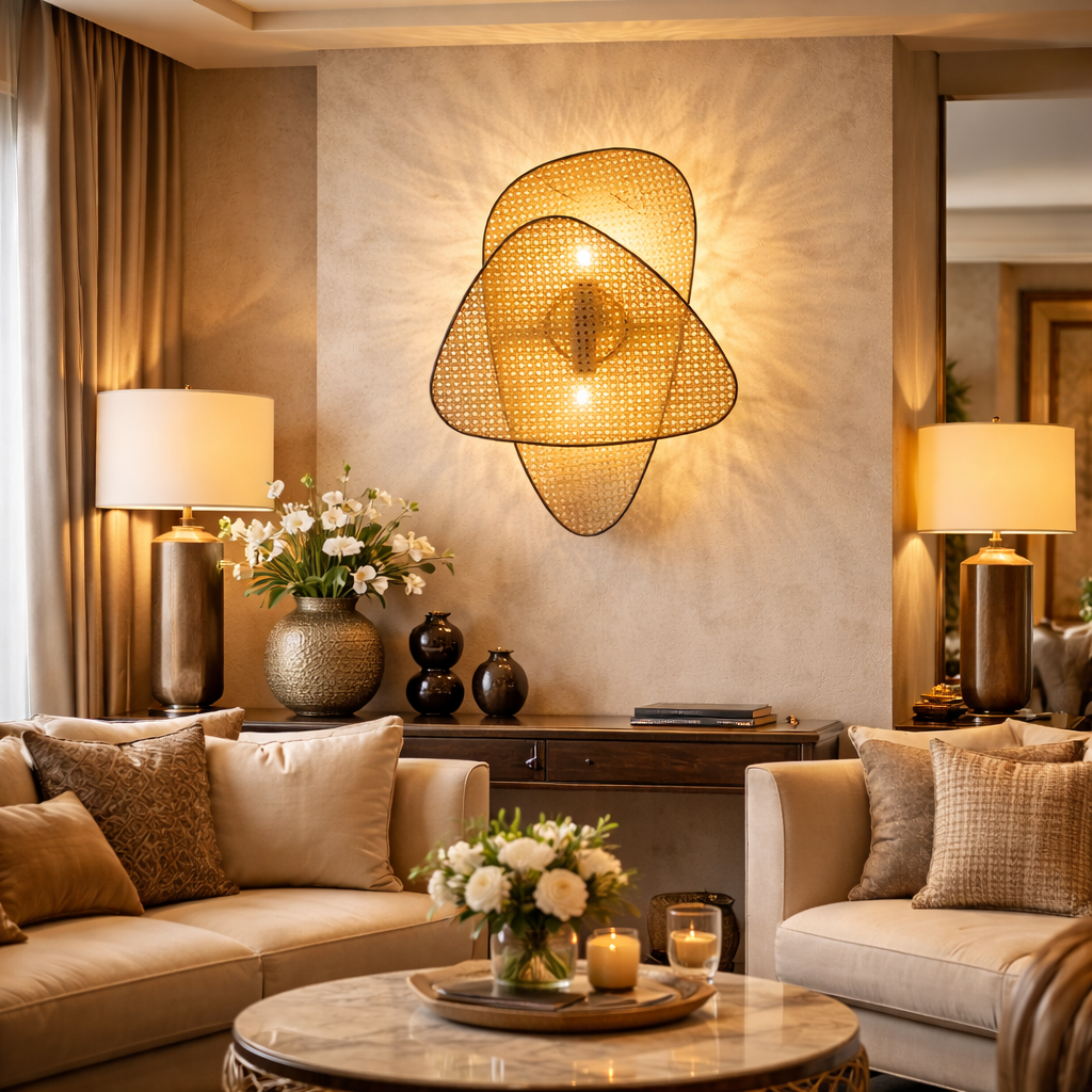 Handmade Cane Wall Lamp | Rattan Wall Lamp for house and hotel