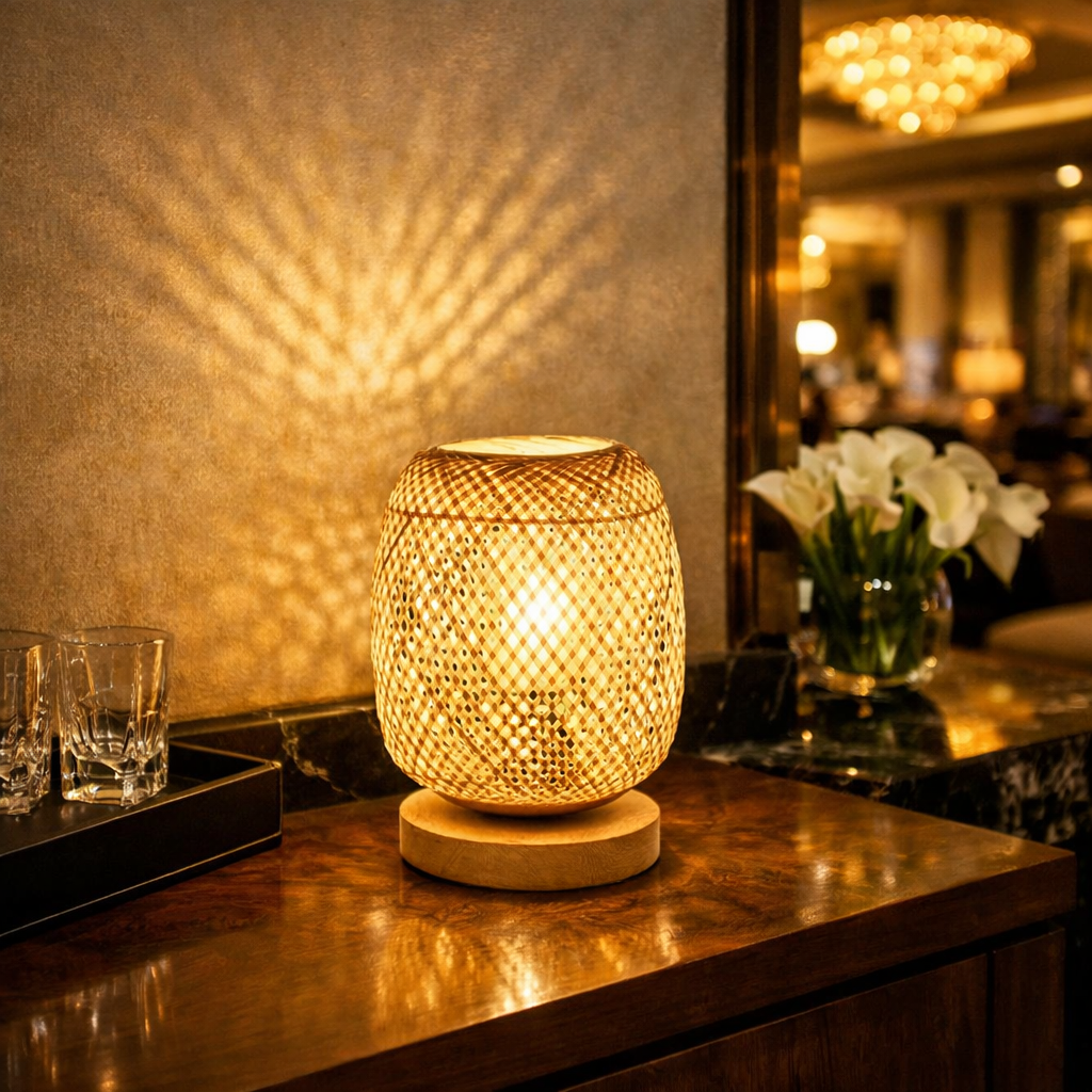 Natural Bamboo Table Lamp | Bamboo bed Side Table Lamp