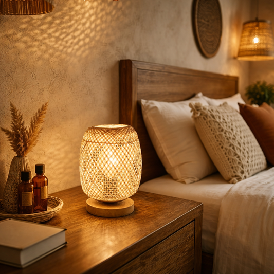 Natural Bamboo Table Lamp | Bamboo bed Side Table Lamp