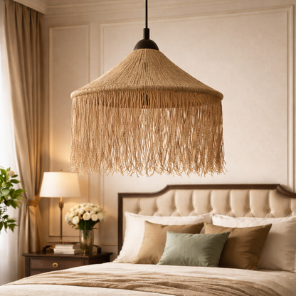 Natural Jute Hanging Pendant Lamp | Handwoven Sustainable Home Décor Lighting  WL-w