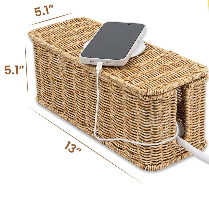 Open Slots Cords Hider Box Computer Router basket