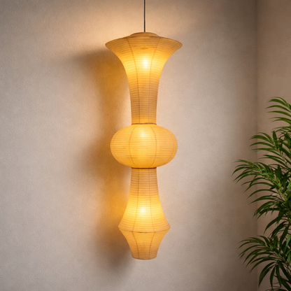 White Fabric Japanese Style Pendant Lamp | FL-a