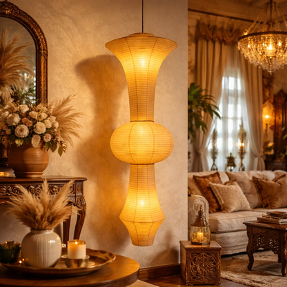 White Fabric Japanese Style Pendant Lamp | FL-a