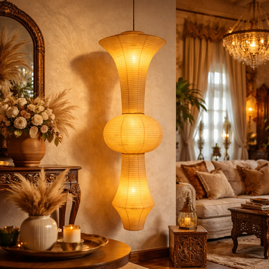 White Fabric Japanese Style Pendant Lamp | FL-a