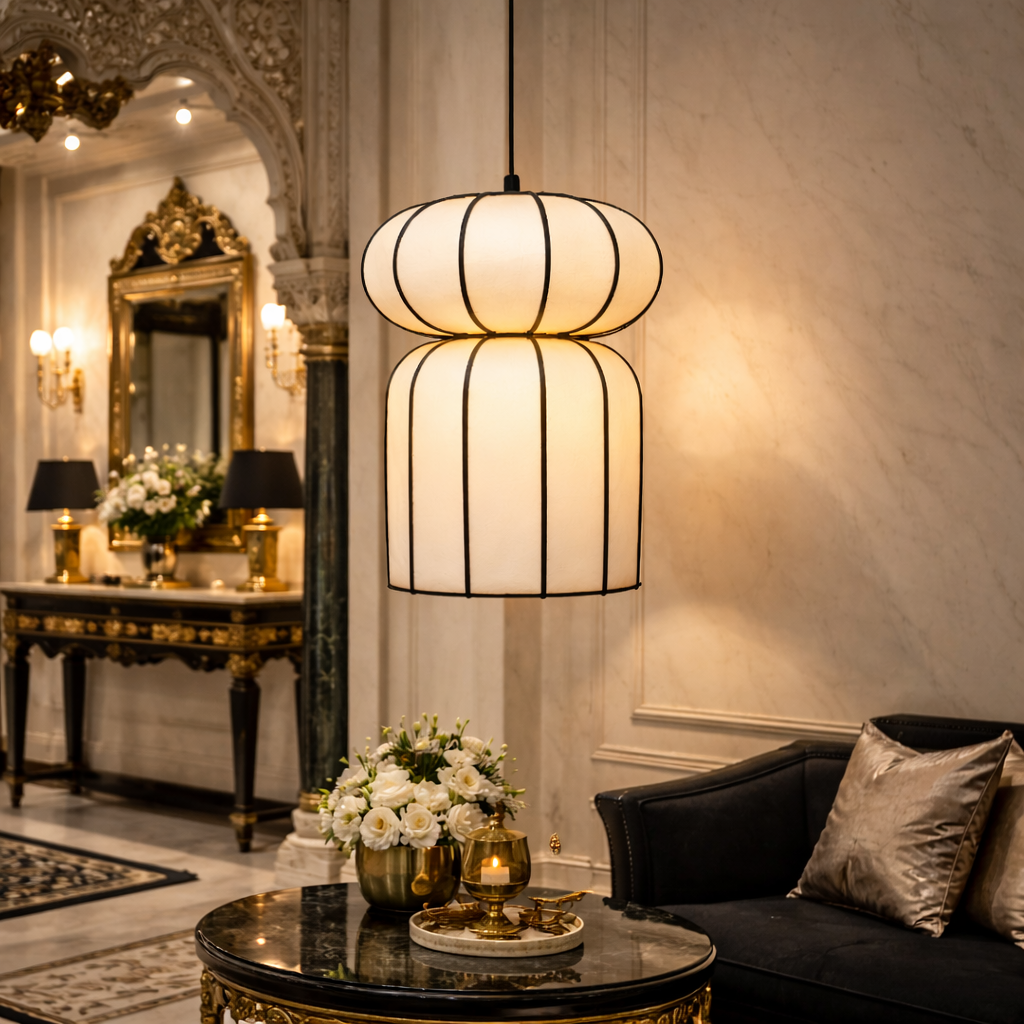 Japanese style classic fabric handmade lamp