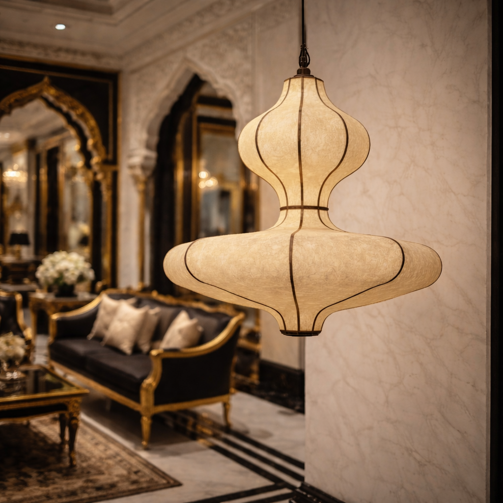 Handcrafted fabric LED Pendant Lamp for hotel and home