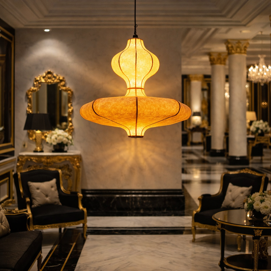 Handcrafted fabric LED Pendant Lamp for hotel and home