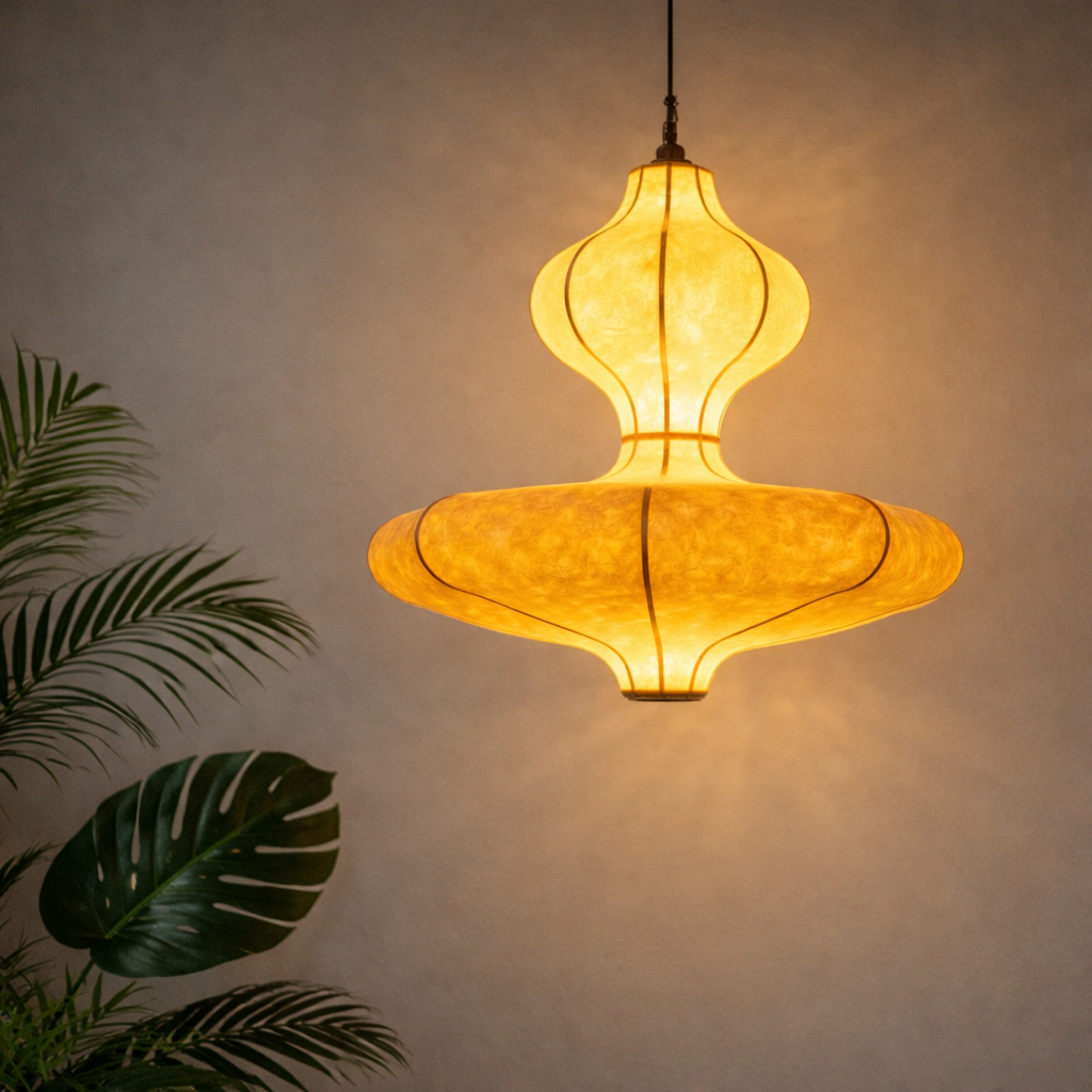 Handcrafted fabric LED Pendant Lamp for hotel and home