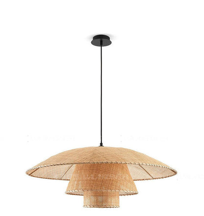 Handwoven Natural Chinese Lantern Light Pendant Lighting Hanging Lights Restaurant Rattan Pendant Lamp