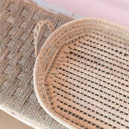 Round Wicker Basket Tray