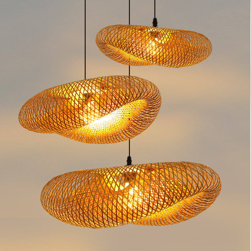 Weaving Bamboo Pendant Light Boho style