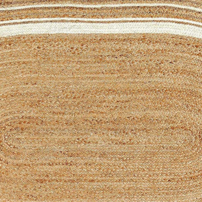 Jute Oval Rug Woven Round Pattern