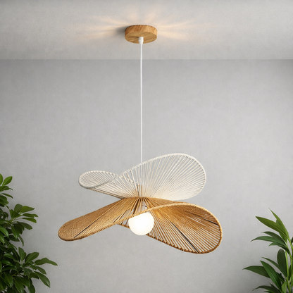 Hanging lamp for Living Room | Rattan Pendant light | Cane ceiling light | WL-1m