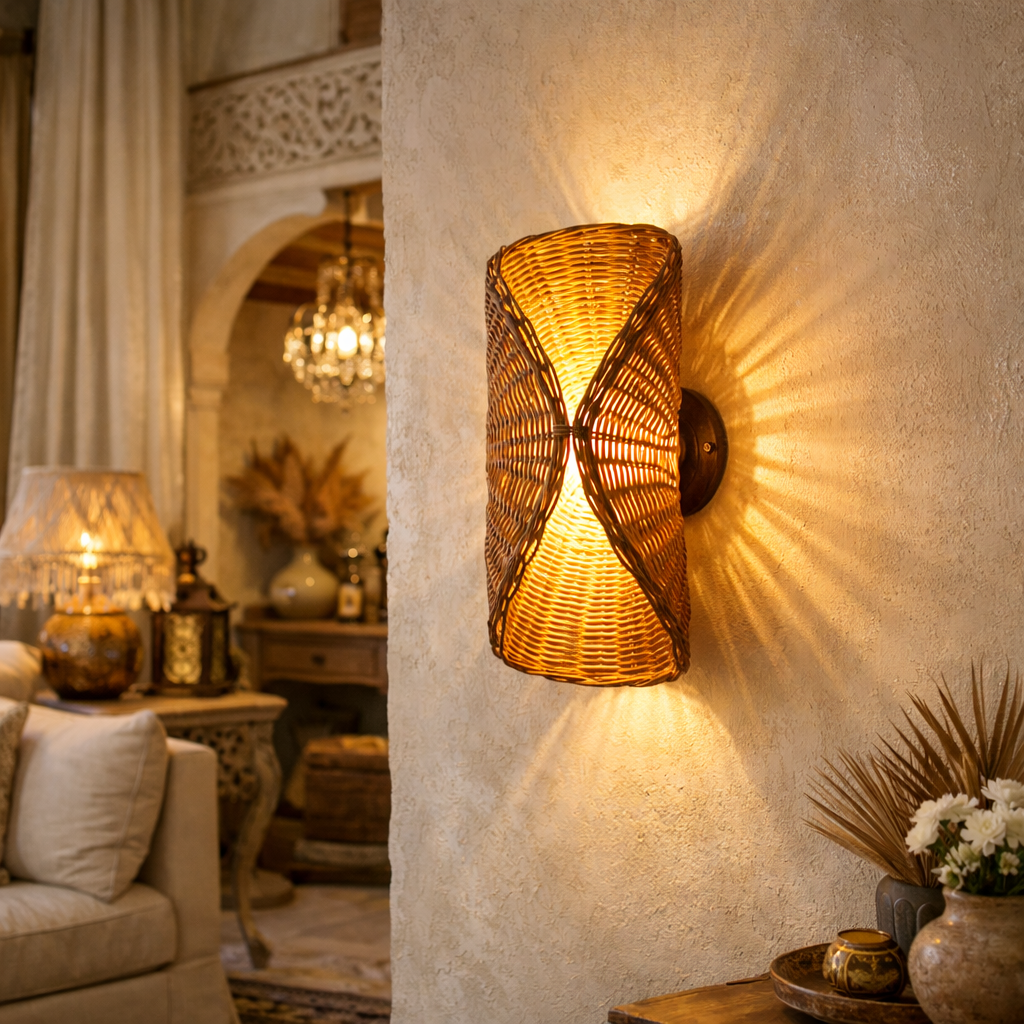 Lamps for Living Room | Bamboo Wall Lights for Bedroom | WL-1p