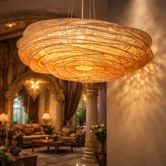 Cane Large Ceiling Lamp | Rattan Pendant Lamp | WL-1v